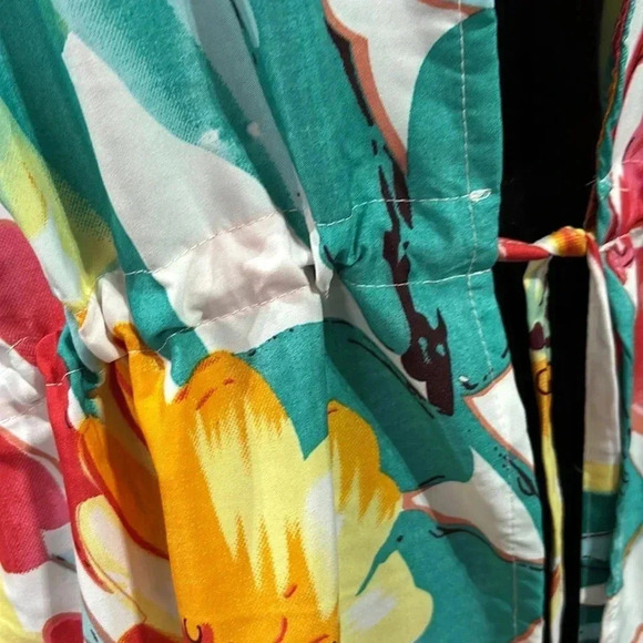 Gypsie Blu Coverup,mid sleeve,open front,tie waist,floral,tassels,One size - Picture 6 of 11